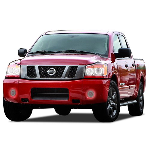 Flashtech LED RGB Multi-Color Halo Ring Headlight Kit with Bluetooth RF Remote & App Control - Compatible with Nissan Titan 2004-2014 - Upgrade Your Ride with Customizable Colors for Night Driving & Car Shows