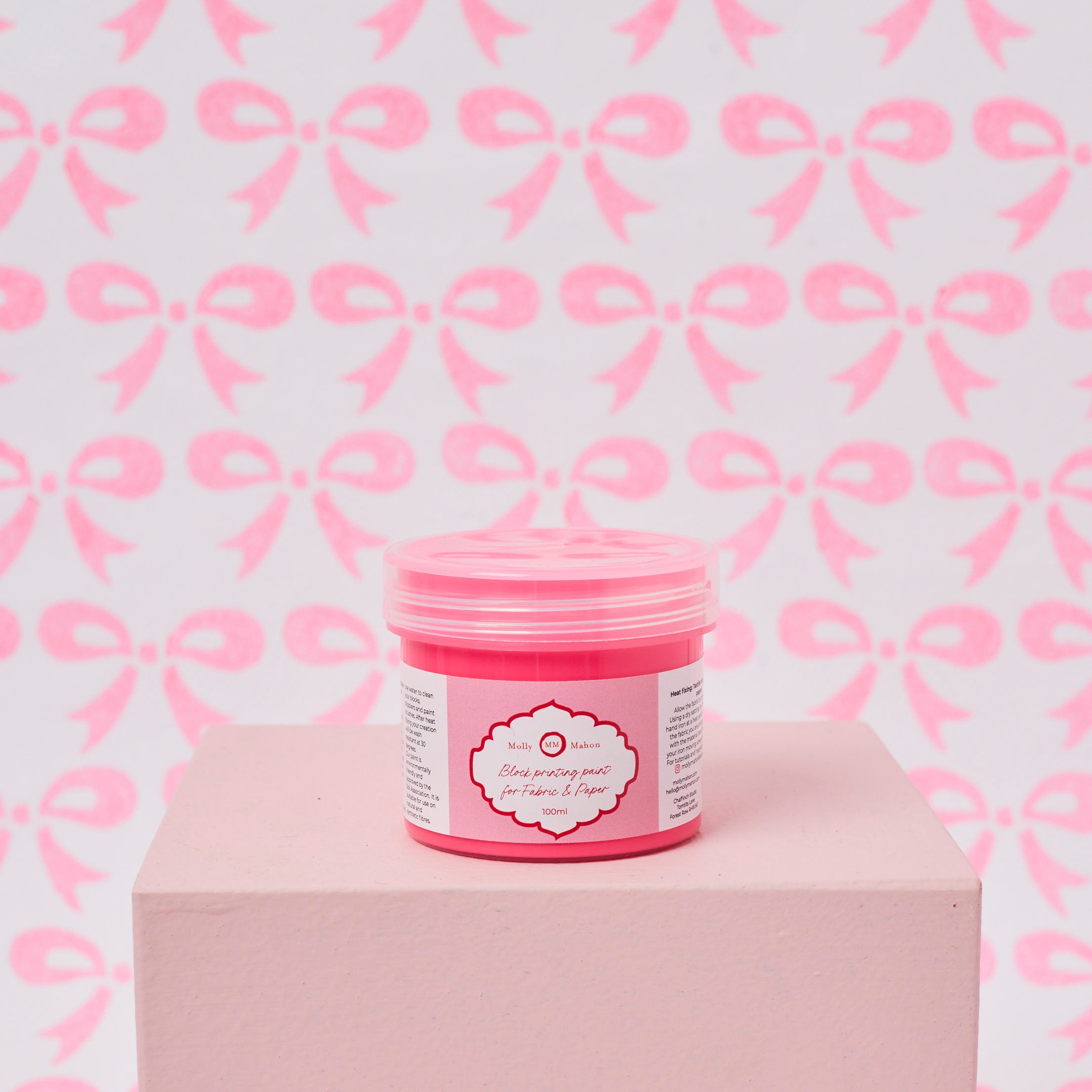 Block Printing Paint Hot Pink - Non-Toxic Fabric & Paper Ink for DIY Crafts, Scrapbooking & Textile Art