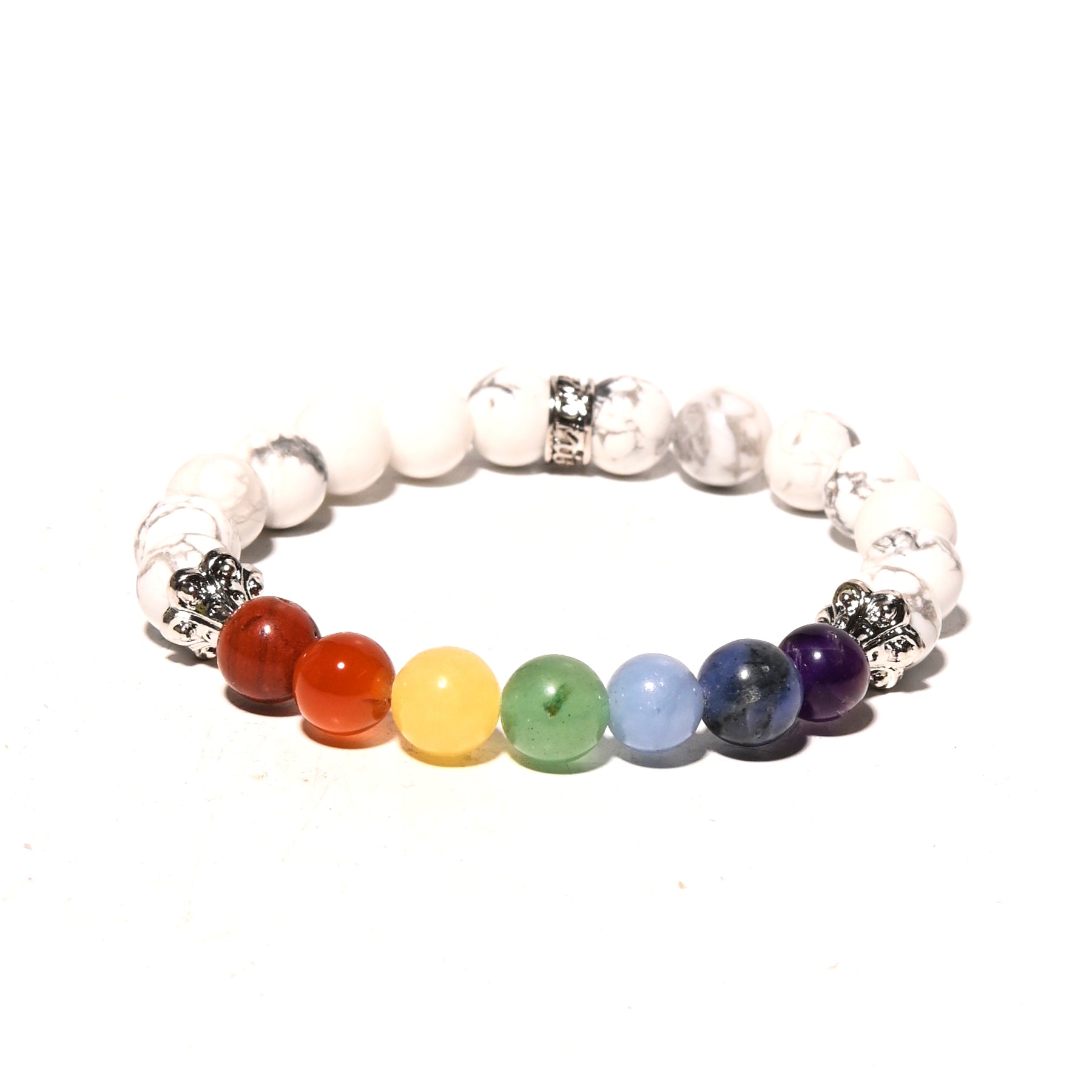 Calming Howlite Chakra Balancing Bracelet for Stress Relief & Meditation - Perfect for Yoga, Mindfulness & Spiritual Healing