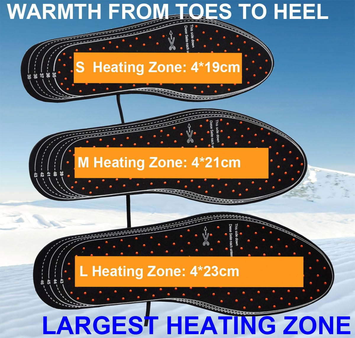 HIWARM Rechargeable Electric Heated Insoles with Far Infrared Technology - 4 Adjustable Temperature Settings for Men & Women - Perfect for Skiing, Hiking, Camping & Winter Outdoor Activities