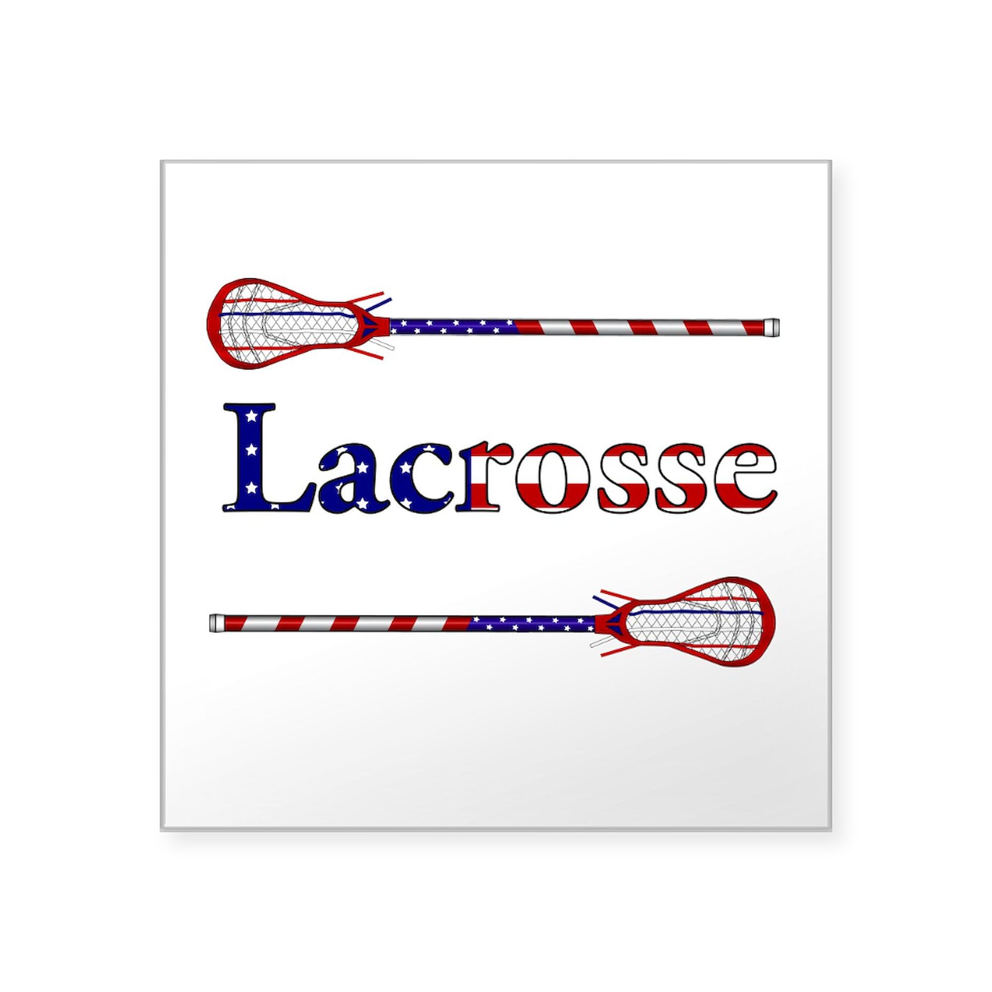 Lacrosse Stars and Stripes Square Sticker 3
