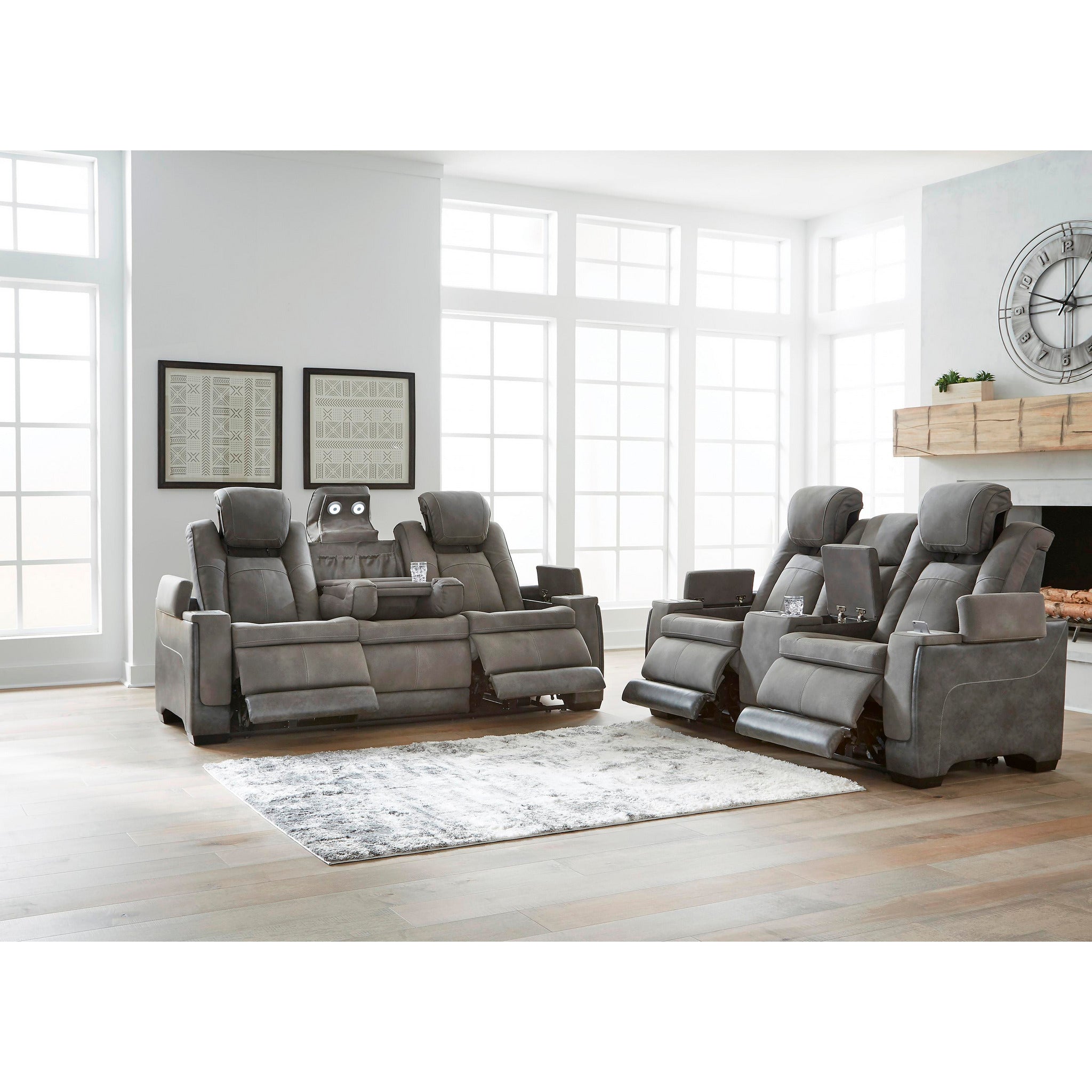 Next Generation DuraPella Power Reclining Loveseat with Console - Modern Comfort for Living Room, Home Theater & Small Spaces