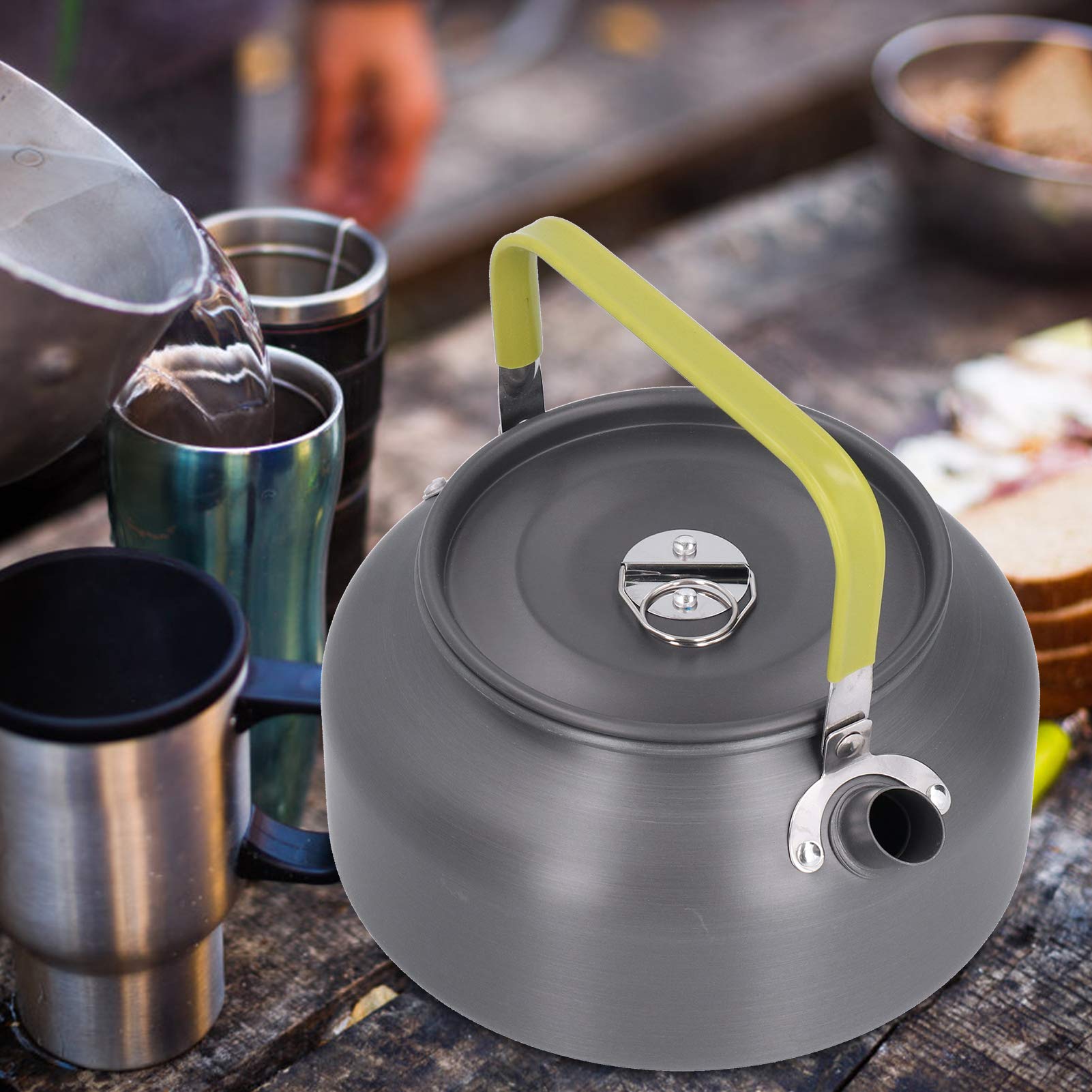 1.2L Lightweight Aluminum Alloy Camping Kettle with Carry Bag - Portable Water Pot for Outdoor Adventures, Hiking, Fishing & Cycling - Perfect for Boiling Water in Wilderness & Backpacking Trips