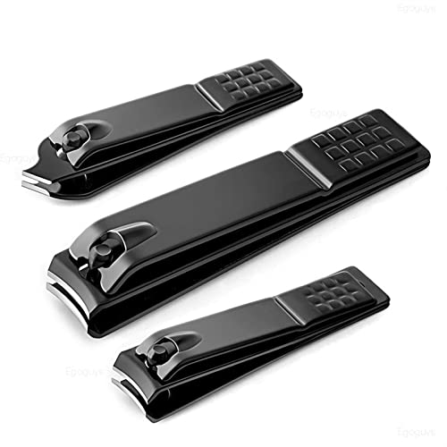 Professional Stainless Steel Nail Clipper Set - Travel Fingernail & Toenail Trimmer with Nippers & Scissors for Pedicure | Durable Grooming Tool for Home, Salon & Travel (3-Piece Kit)