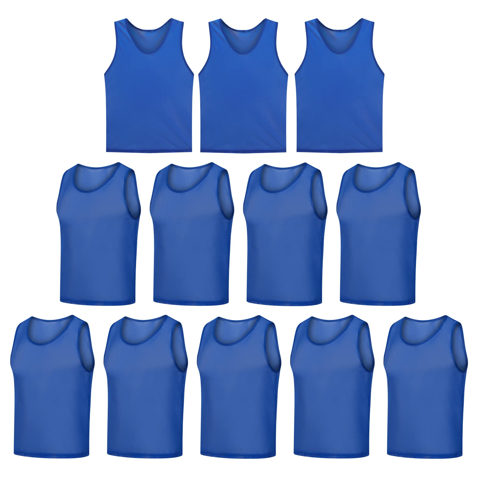 12 Pack Reversible Scrimmage Vests for Soccer, Basketball & Team Sports - Breathable Mesh Practice Jerseys with Carry Bag - Ideal for Training, Games & Youth Sports Activities
