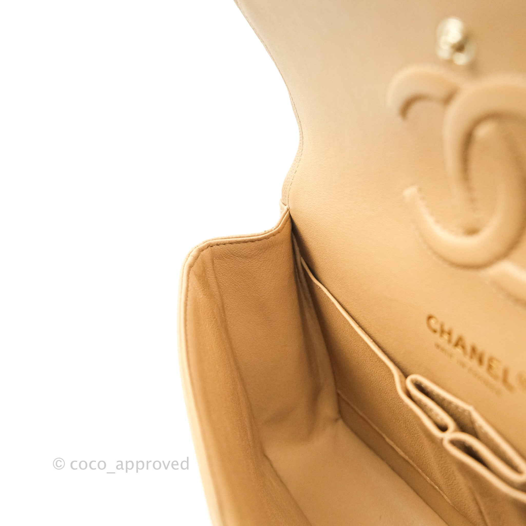 Chanel Classic Medium Double Flap Bag in Dark Beige Caviar Leather with Gold Hardware | Luxury Designer Handbag for Women | Perfect for Work, Evening Events & Special Occasions