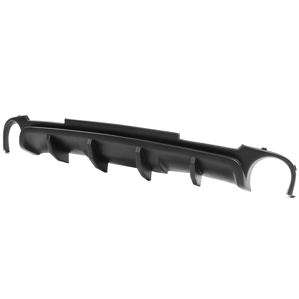 IKON MOTORSPORTS Rear Bumper Diffuser for 2013-2014 Ford Mustang | California V2 Style PP Unpainted Black Lower Bumper Lip | Aggressive Styling Upgrade for Street & Track Performance