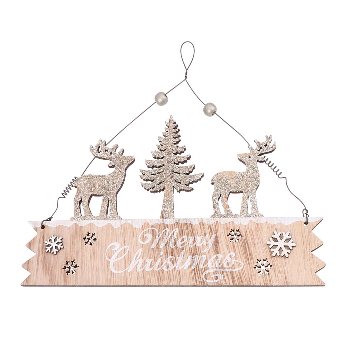 Amosfun Wooden Christmas Hanging Ornament - Mini Festive Decor for Door, Wall, Party & Banquet (Brown) | Perfect for Holiday Home Decor, Christmas Tree, and Gift Exchange