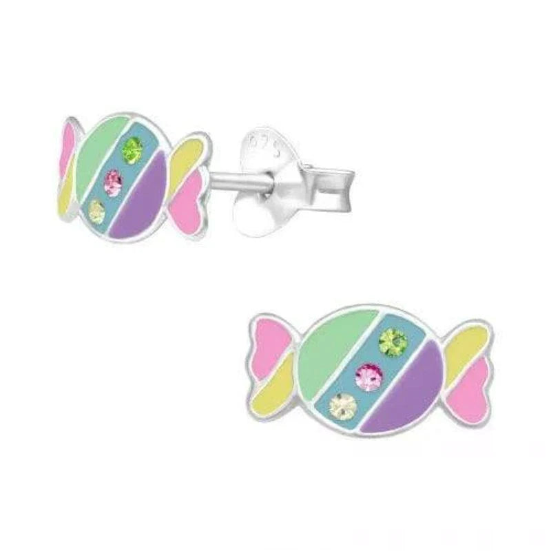 Sterling Silver Candy Stud Earrings for Kids - Sweet & Stylish Jewelry for Girls, Birthday Gifts, Party Favors, and Everyday Wear