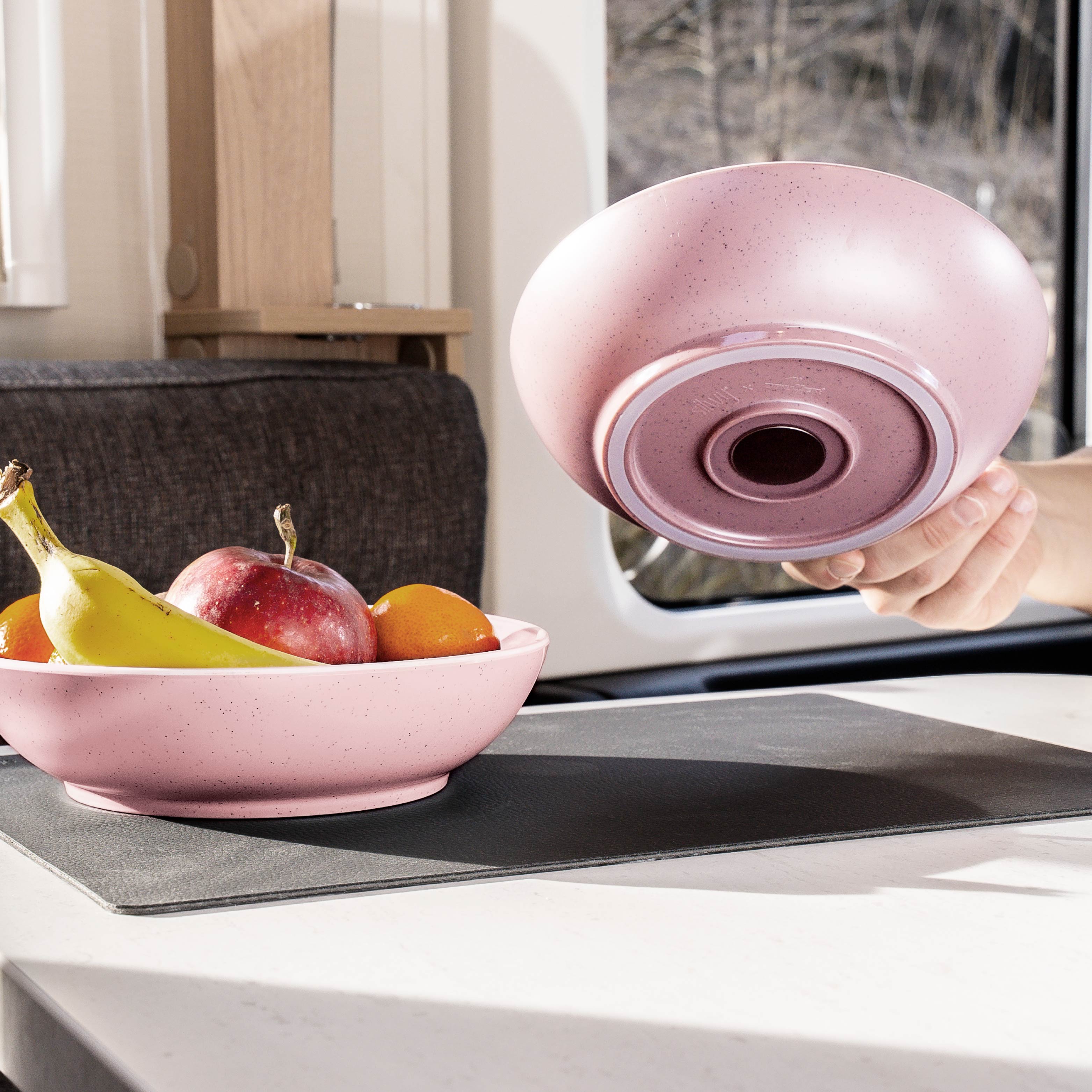 DOLOMIT ROSE Magnetic Plastic Dinnerware Set - Lightweight & Durable BPA-Free Dish Set for Camping, Picnics & Outdoor Dining