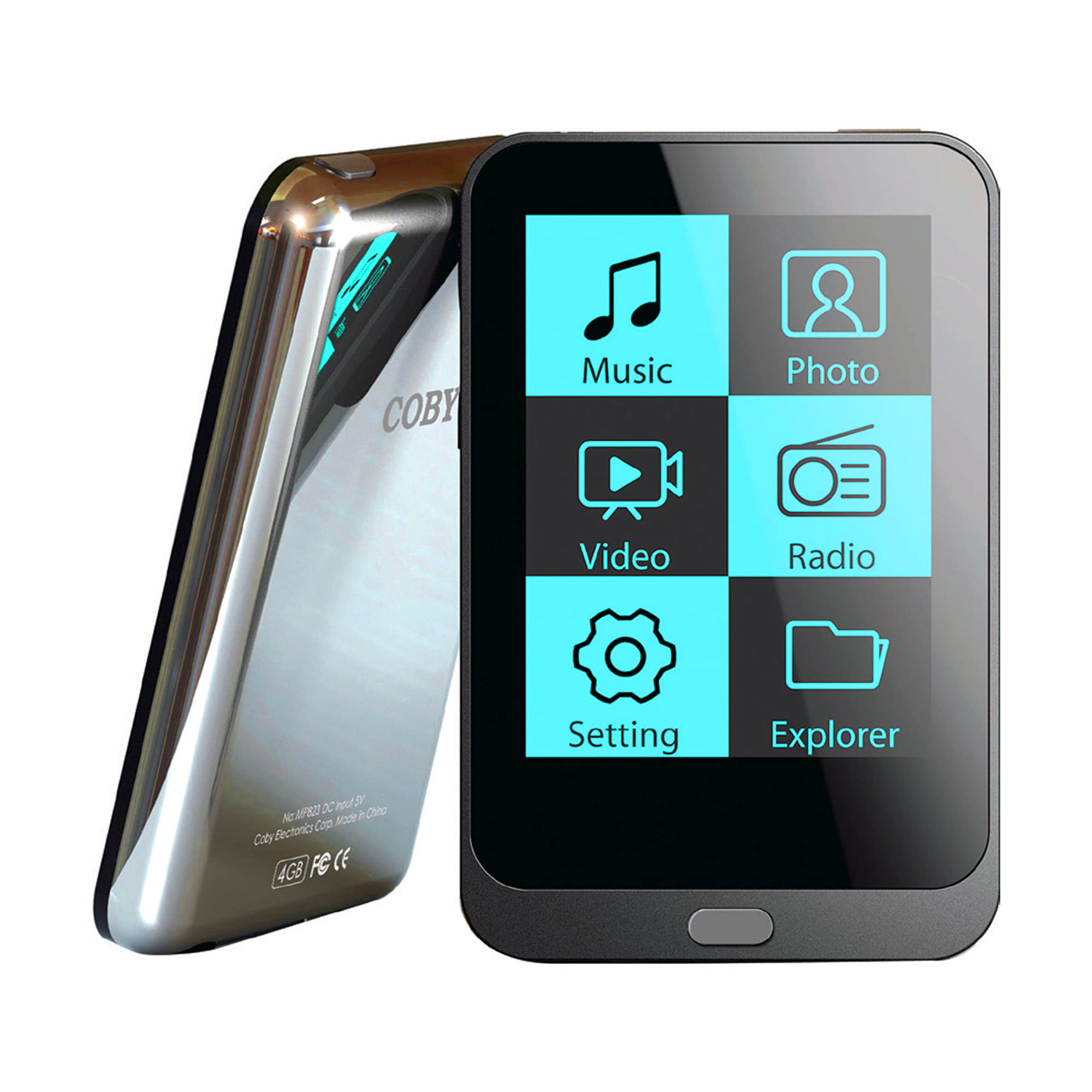 Coby MP823-4GBLK 4GB Portable MP3 Player with 2-Inch Screen, FM Radio, and 8GB Expandable Memory - Black | Perfect for Running, Gym Workouts, and Travel Entertainment