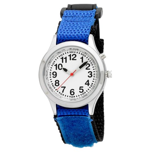Kids Velcro Talking Alarm Watch with Blue Strap - Fun & Educational Timepiece for Boys & Girls | Perfect for School, Playtime & Learning to Tell Time