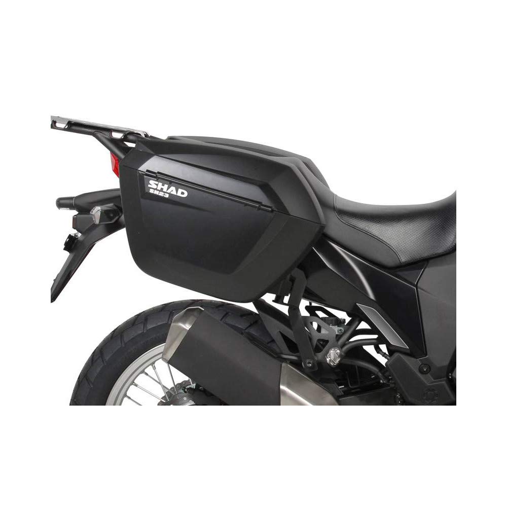SHAD K0VR37IF 3P System Saddlebags for Kawasaki VERSYS 300 (2017) - Black - Motorcycle Luggage for Touring & Commuting - Perfect for Long Rides & Daily Use