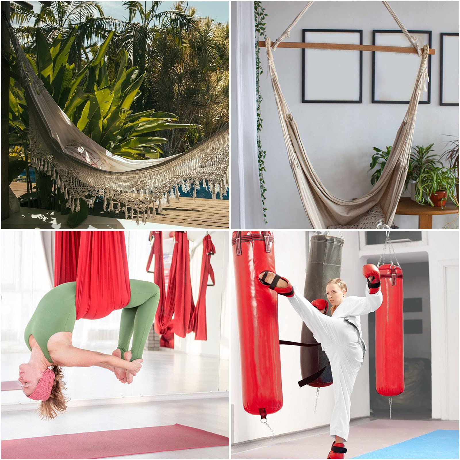 Heavy Duty 1100 lb Hammock Hanging Kit - 2 Pack Universal Hooks for Hammock Stands, Yoga Swings & Brazilian Hammocks - Ceiling Fan Sandbag Hook with Load-Bearing Capacity - Perfect for Outdoor Camping, Backyard Relaxation & Indoor Hammock Installation