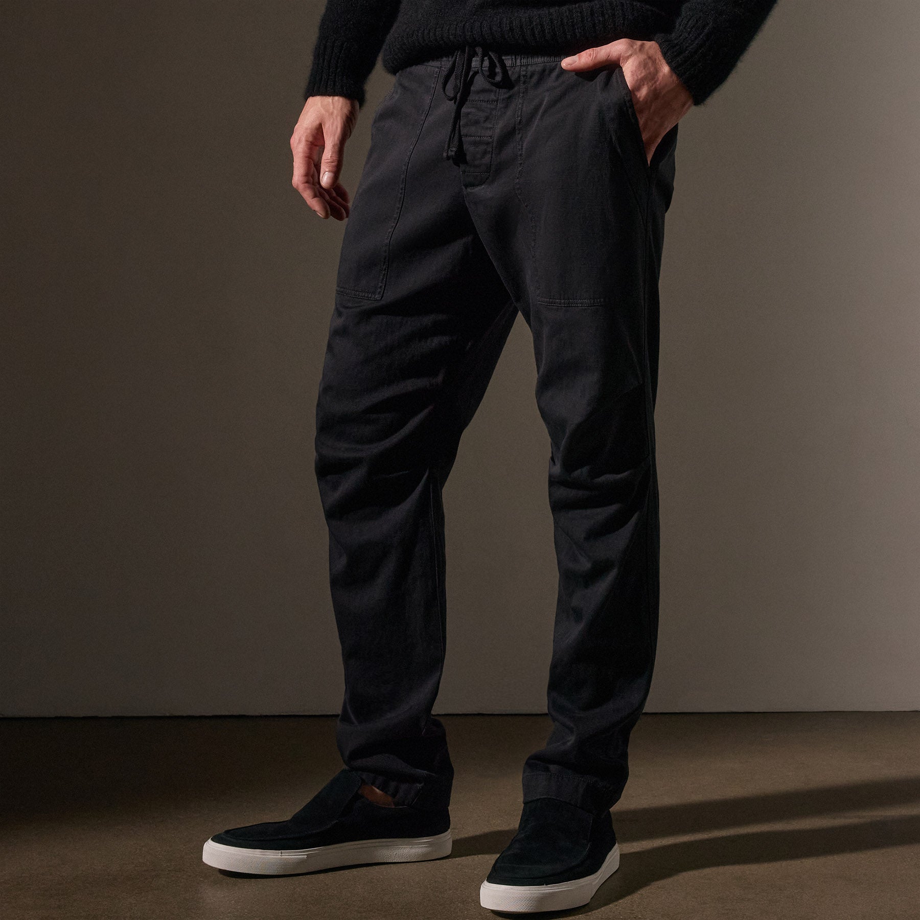 Men's Army Green Cotton Slub Utility Pants - Black Pigment Washed for Tactical & Outdoor Use | Durable Workwear & Hiking Pants