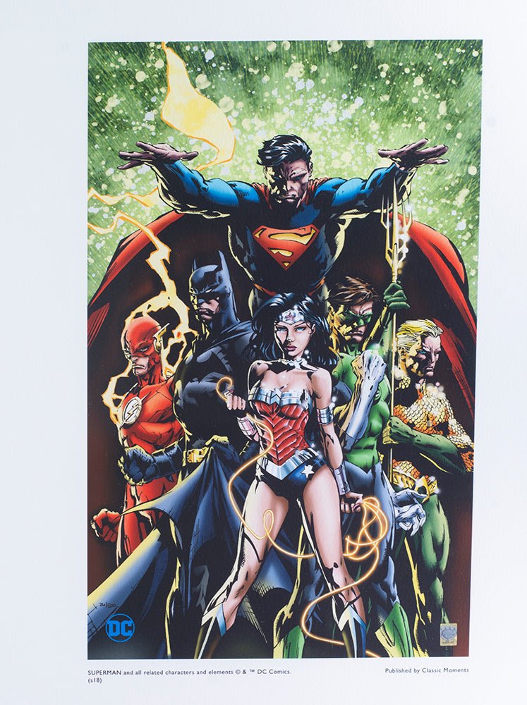 Justice League 12x16 Framed DC Comics Limited Edition Giclee Art Print - Perfect for Superhero Fans, Home Decor & Comic Book Collectors