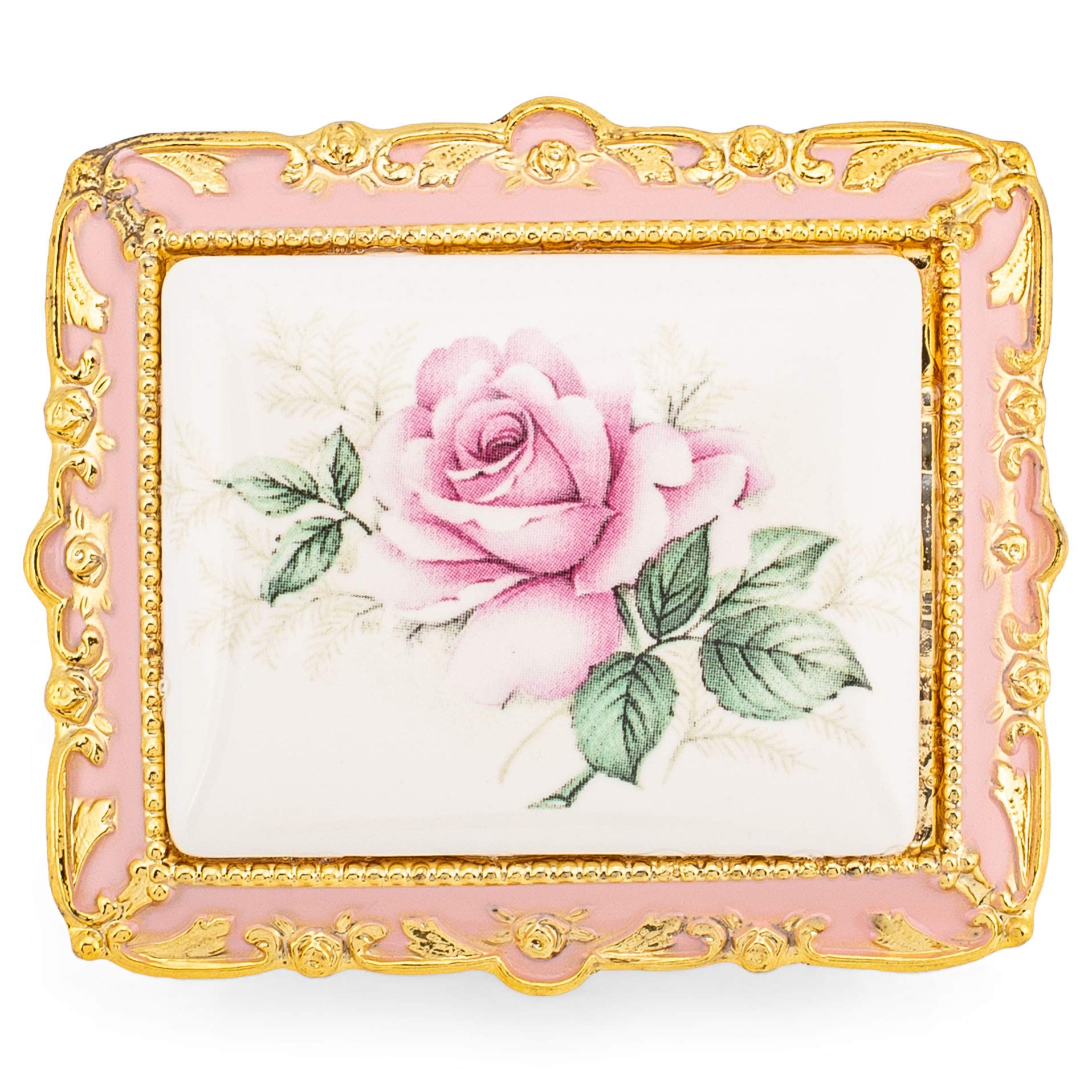 Elegant Pink Floral Porcelain Music Jewelry Box with Lined Compartment & Canon Melody - Perfect Gift for Birthdays, Anniversaries & Home Decor