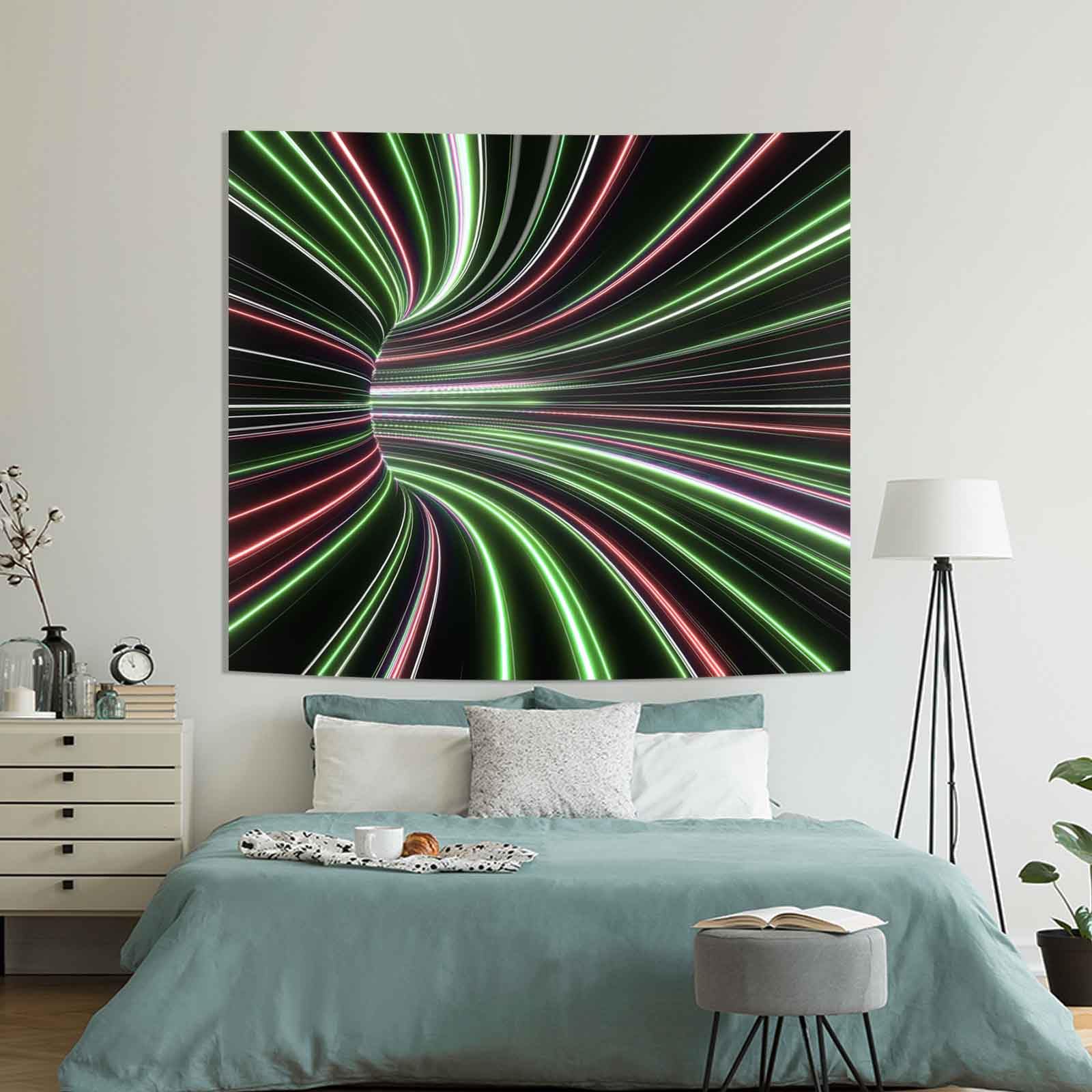 Honcet Black Light 3D UV Reactive Space Tapestry - 51