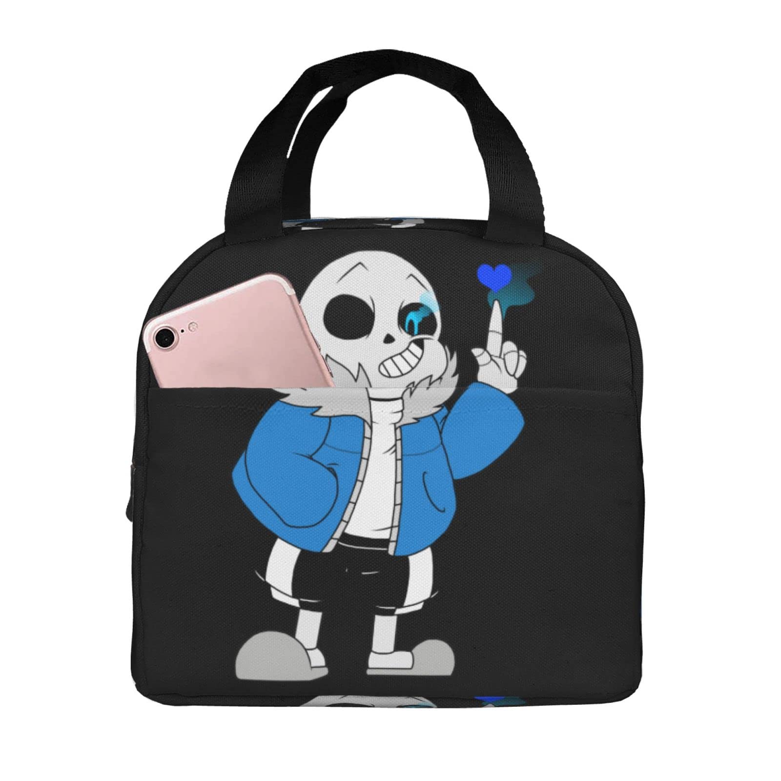 Undertale Sans Insulated Lunch Box - Reusable Thermal Lunch Bag for School, Office, Work, Picnic & Travel - Cute Anime Character Lunch Tote for Kids & Adults