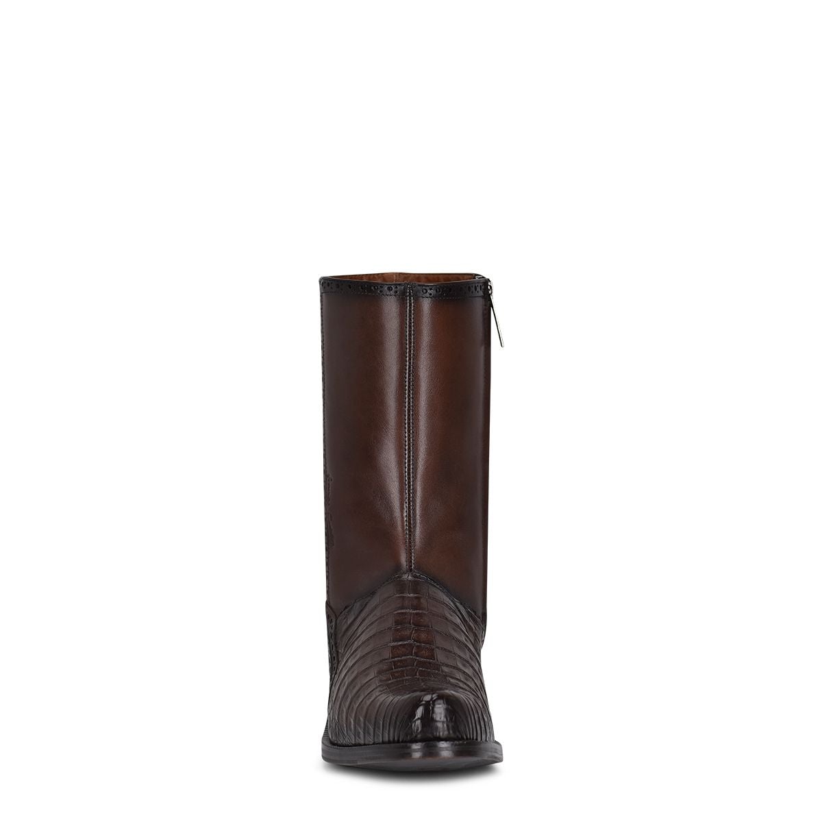 Franco Cuadra Men's Brown Casual Caiman Leather Ankle Boots - Comfortable Dress Boots for Everyday Wear, Office & Outdoor Activities