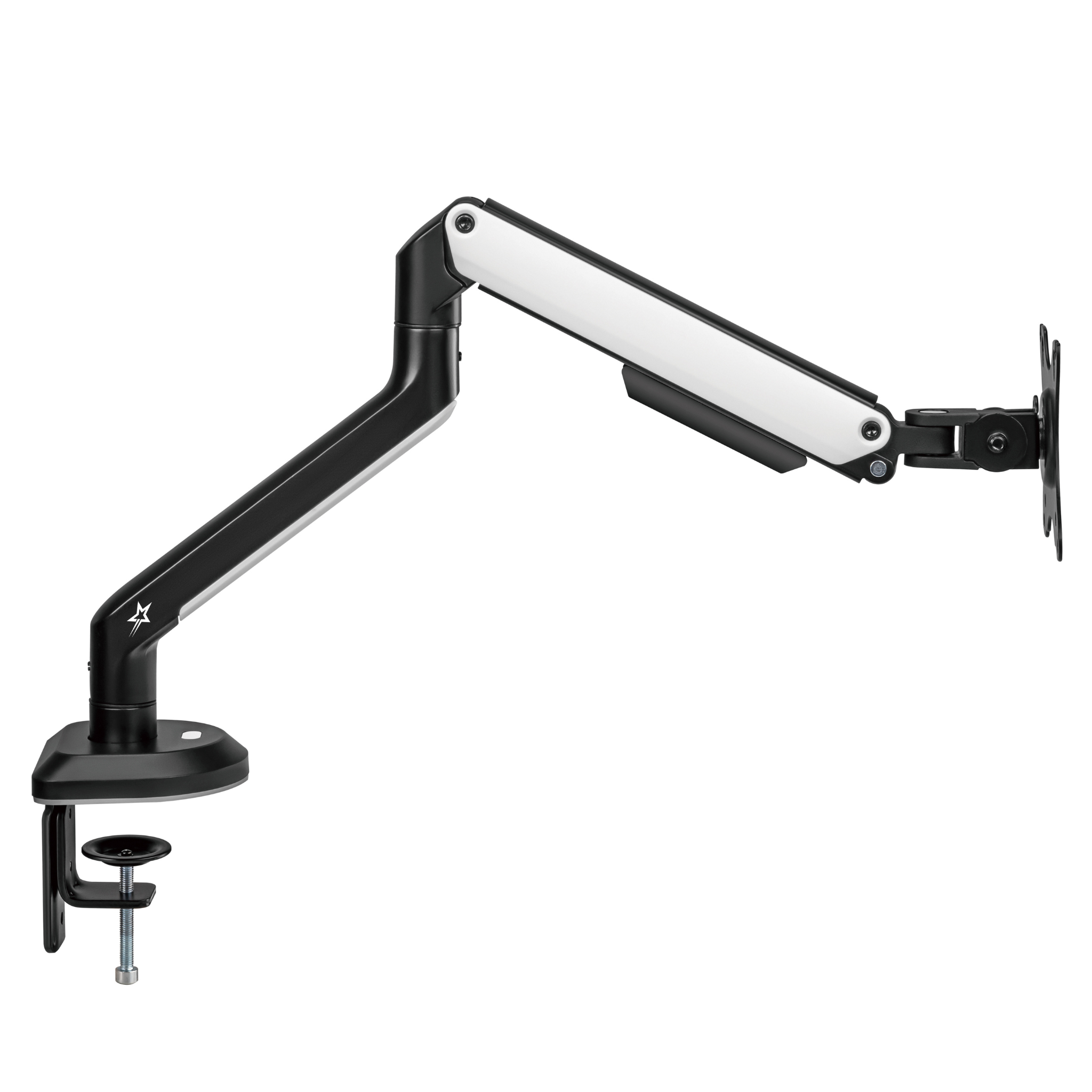 RGB Single Monitor Arm - Spring Assisted Adjustable Desk Mount for Gaming & Office Use - Ergonomic VESA 75/100mm Stand for Computer Screens (Home, Office, Gaming Setup)