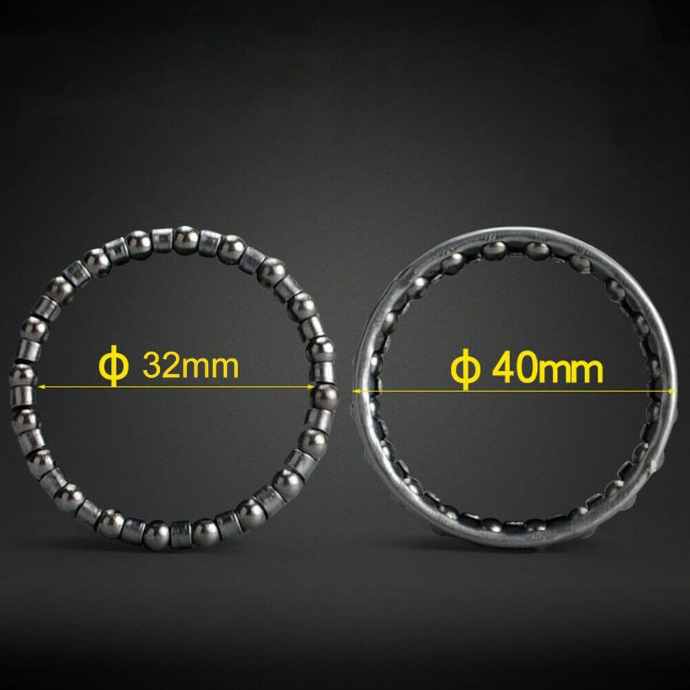 4Pcs 40mm Bicycle Headset Bearing Balls - Caged Bearing Race Replacement Parts - Durable Metal Ring for Bike Repair & Maintenance - Perfect for Mountain, Road & BMX Bikes