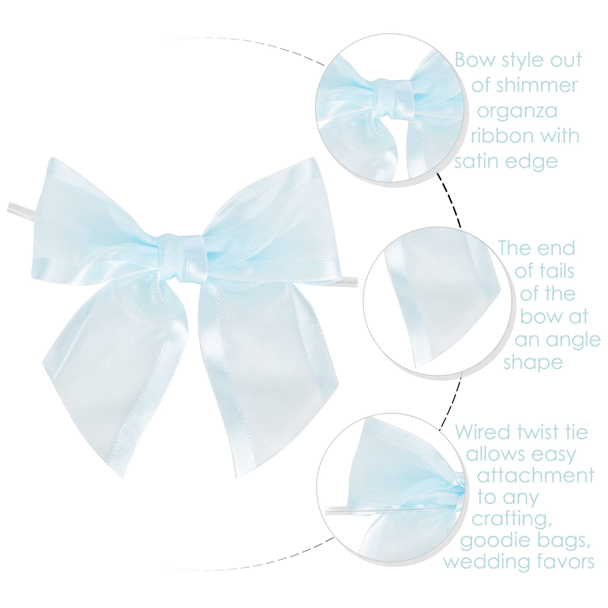 Premade Baby Blue Bows 4