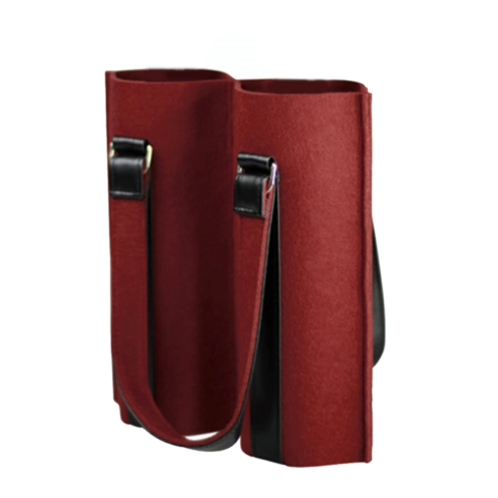 Khakho 2 Bottle Wine Tote Carrier - Insulated Felt Wine Bag with Sturdy Handle for Wine Tasting, Parties & Gifts | Perfect for Picnics, Weddings & Holiday Presents | Great Gift for Wine Lovers