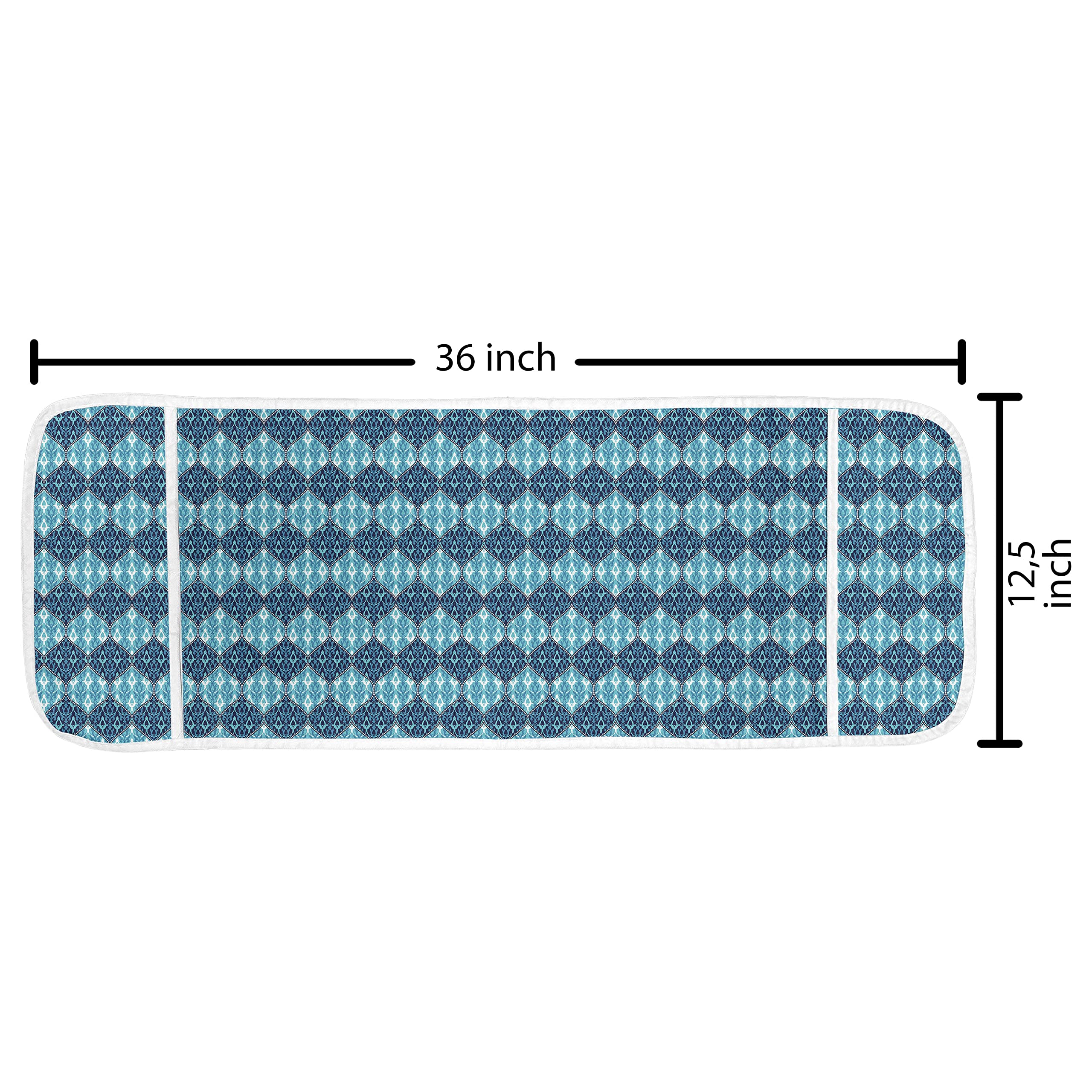 Ambesonne Navy Blue Microwave Oven Cover - Water Resistant Kitchen Organizer with Pockets, 36
