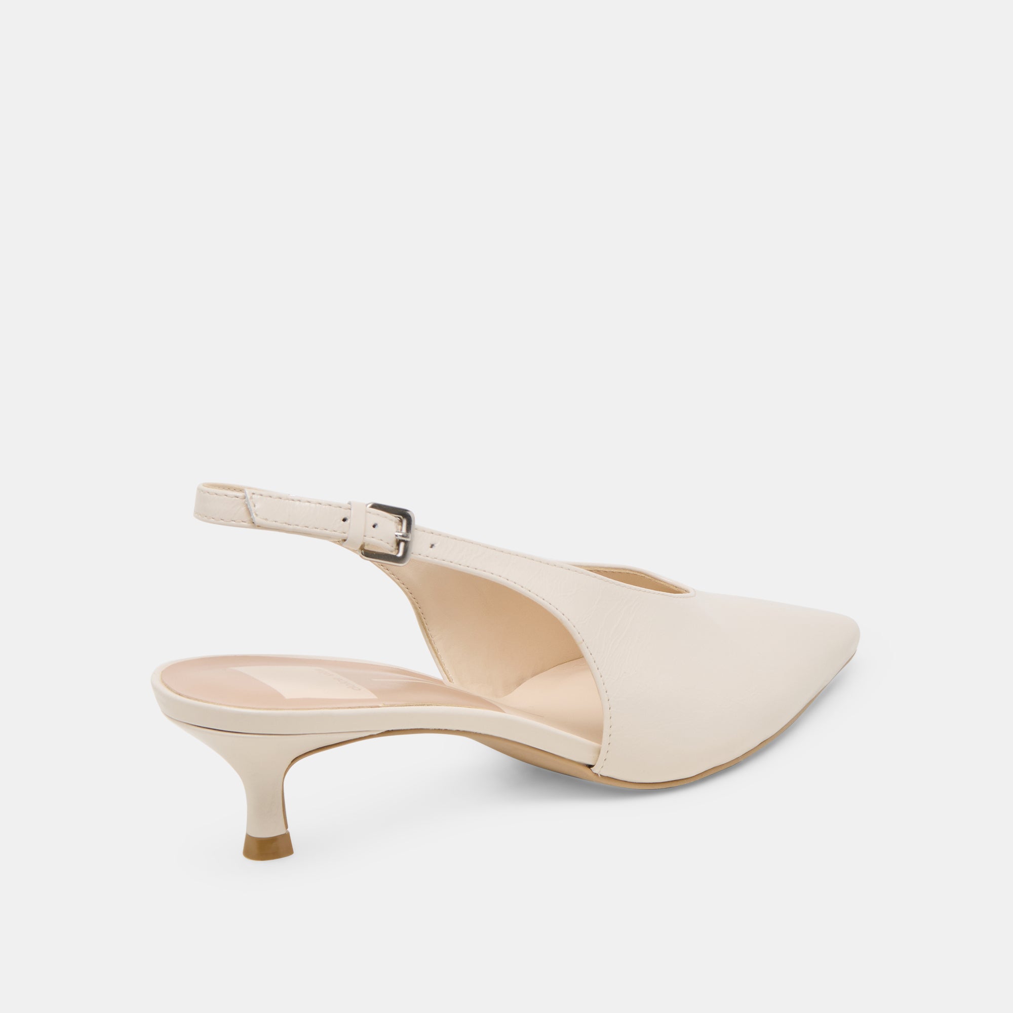 ALENNA Women's High Heels - Bone Crinkle Patent Leather Pumps for Work, Party & Special Occasions