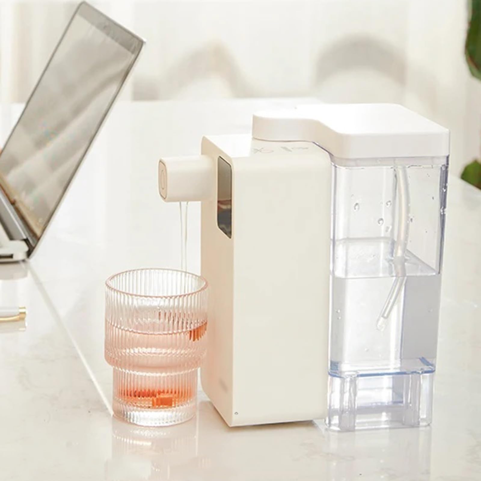 Hot & Cold Water Dispenser with Tank - Compact Desktop Travel Water Cooler for Instant Hot & Cold Drinks - Perfect for Home, Office, and Travel Use