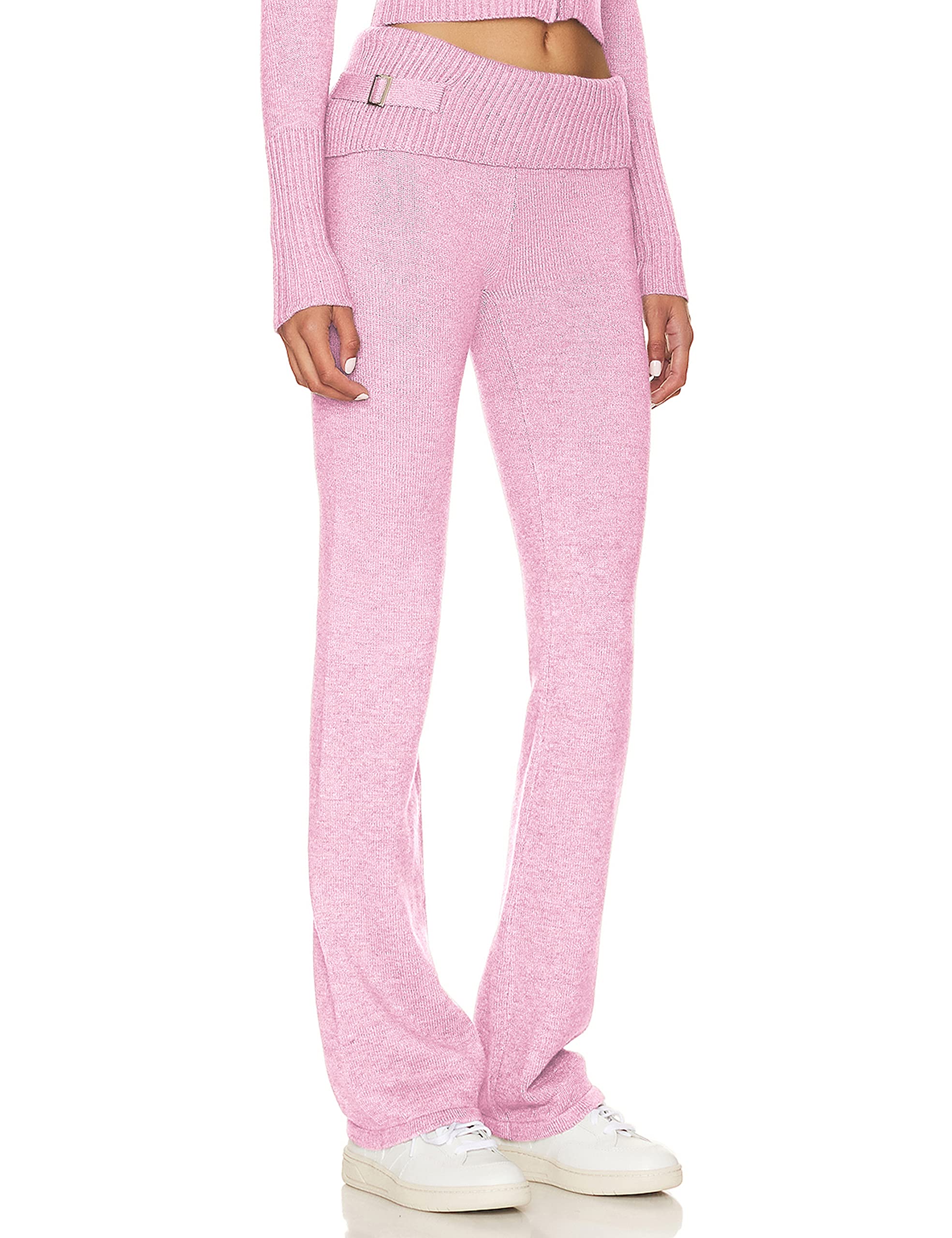 Springrain Women's 2-Piece Sweater Set - Ribbed Zip Hoodie & Knit Lounge Outfit for Casual Wear, Home Comfort & Street Style Fashion