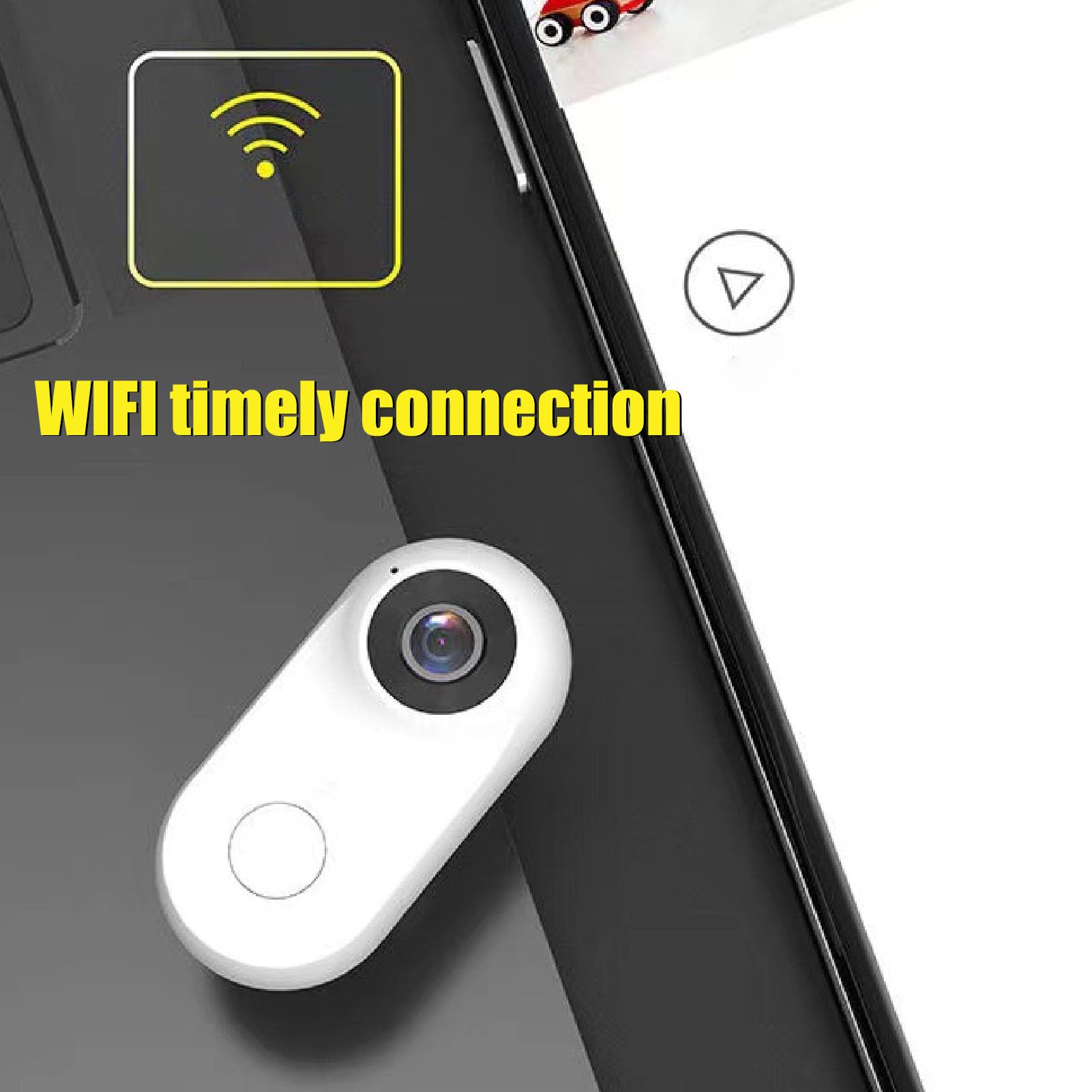 Eujgoov Micro Mini Camera - Wireless WiFi HD Action Camera, Thumb-Sized Motion Sport Camera for Outdoor Adventures, Travel Vlogging & Home Security (White)