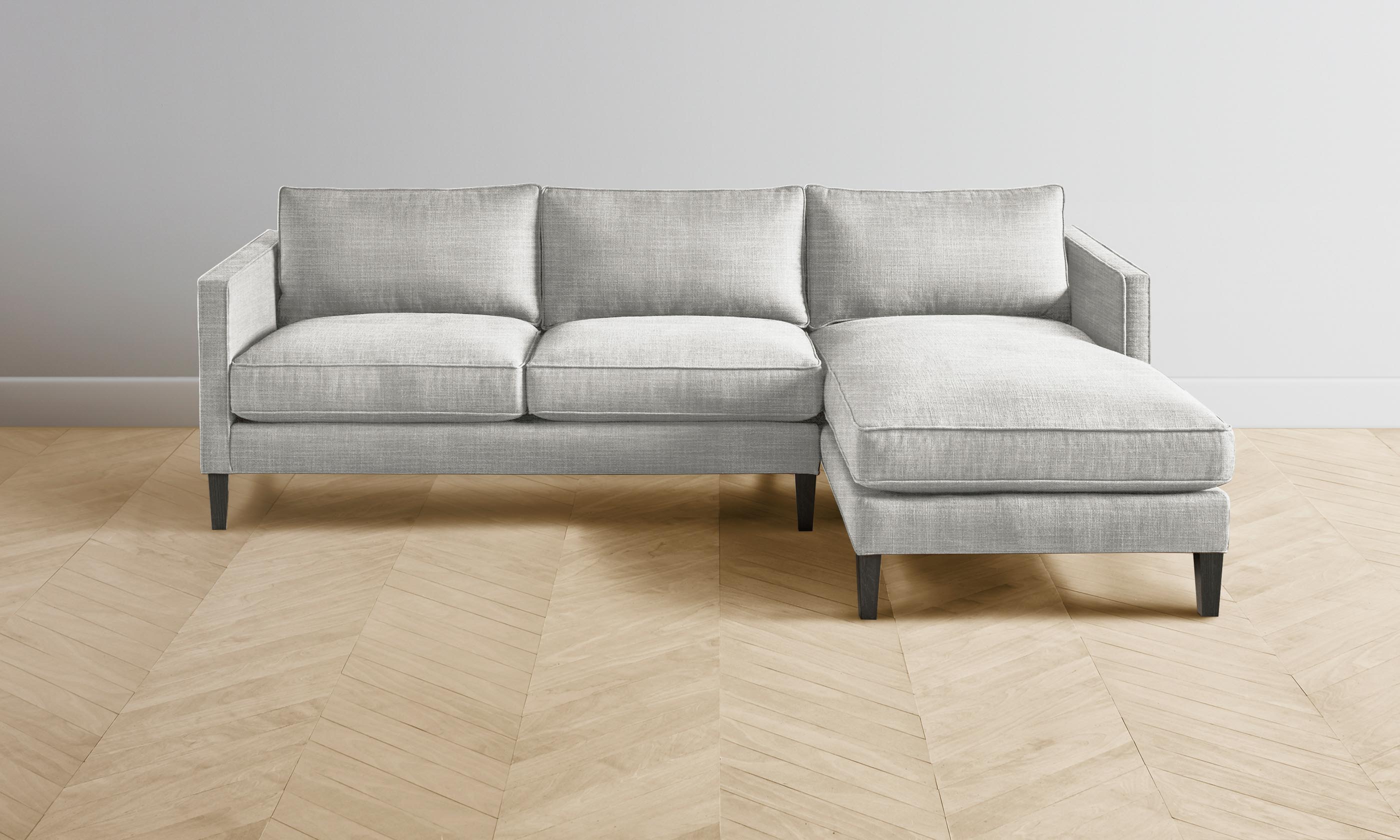 Premium Crosby Sectional Sofa - Performance Textured Tweed Fabric in Dove Gray | Perfect for Living Rooms, Family Rooms & Cozy Home Spaces