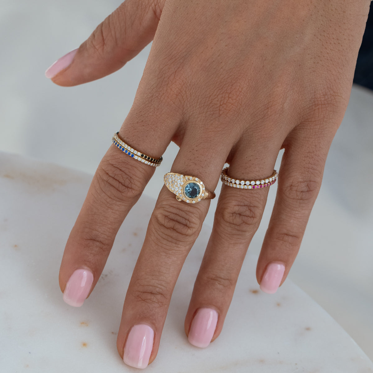 Birthstone Lock Ring - Personalized Sterling Silver Jewelry for Women - Perfect Gift for Birthday, Anniversary & Valentine's Day - Elegant Everyday Wear & Special Occasions
