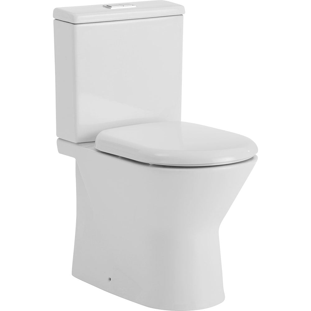 Fienza Escola Back-to-Wall Toilet Suite - Modern One-Piece Elongated Toilet with Soft-Close Seat for Bathroom Renovation | Perfect for Small Spaces & Contemporary Homes