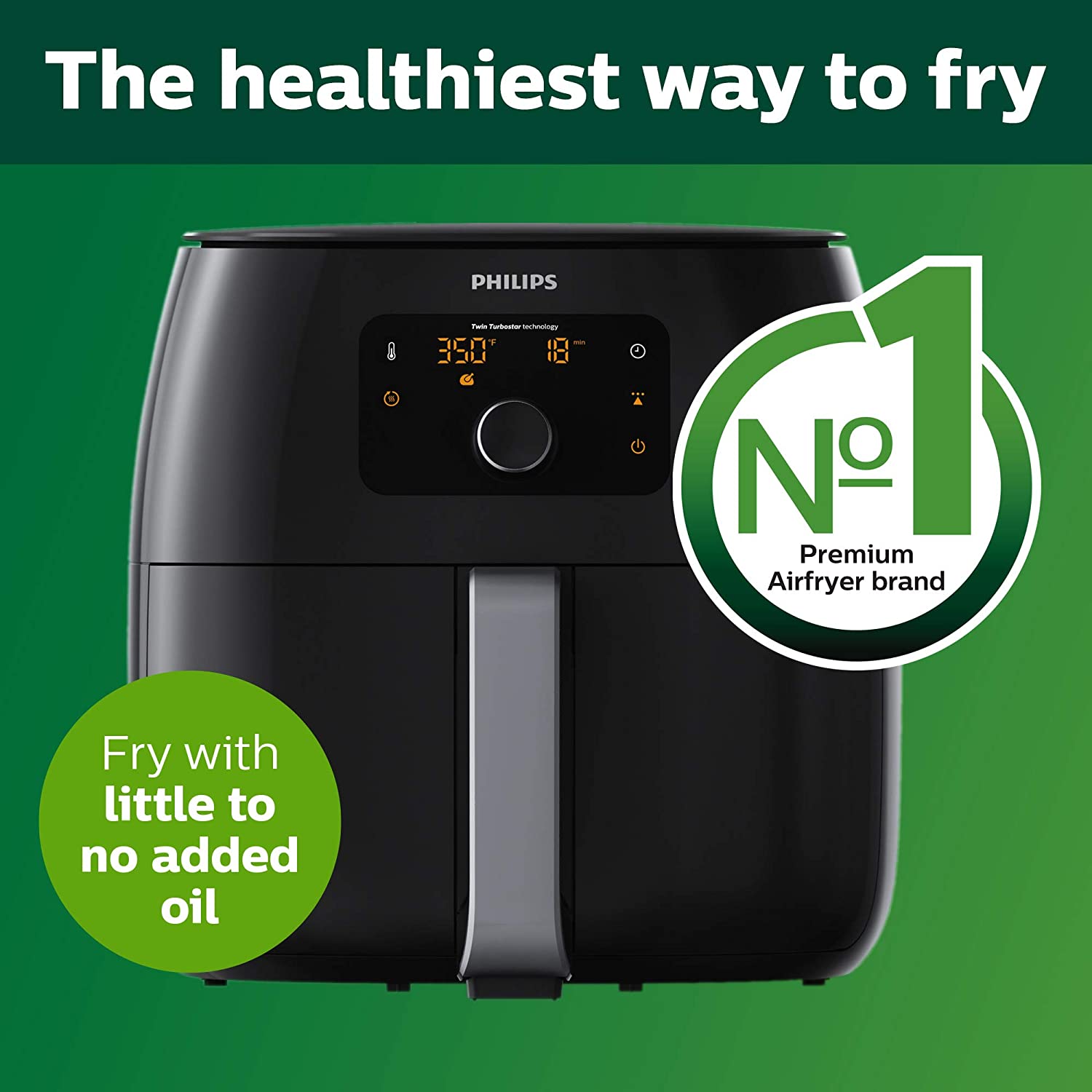 PHILIPS Digital XXL Twin TurboStar 1.4kg Air Fryer HD9650/96 - Certified Refurbished with Manufacturer Warranty | Perfect for Family Cooking, Healthy Meals & Quick Snacks