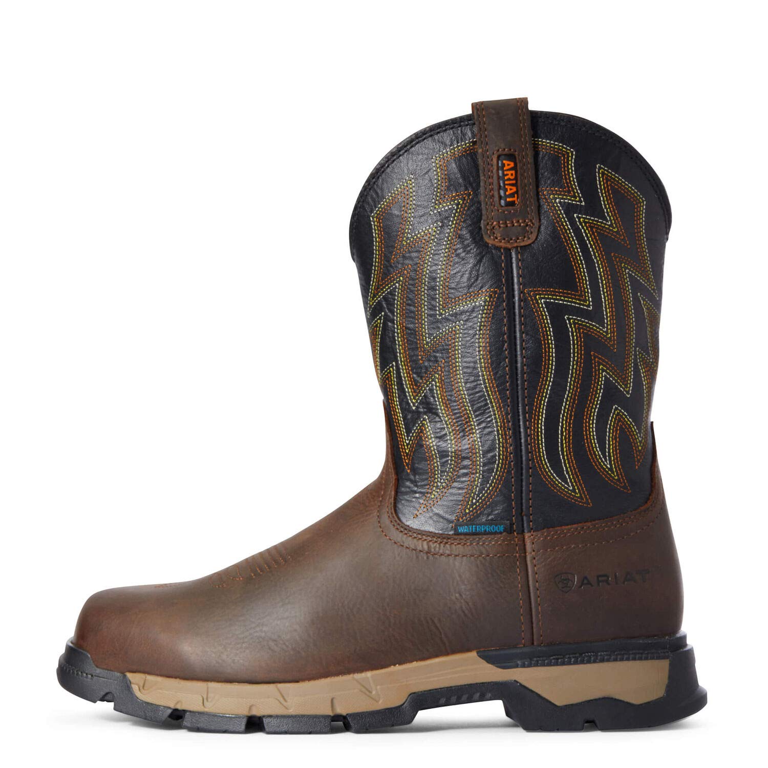 Ariat Rebar Flex Men's Waterproof Square Toe Western Work Boots - Durable Comfort for Ranch, Construction & Outdoor Work