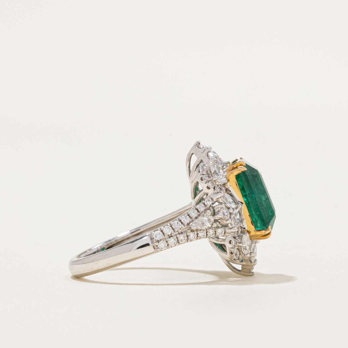 Exquisite Zambian Emerald & Diamond Halo Ring | 4.73ct Natural Emerald & 1.06ctw Diamond | Size 6.25 | Elegant Engagement, Anniversary & Special Occasion Jewelry Gift