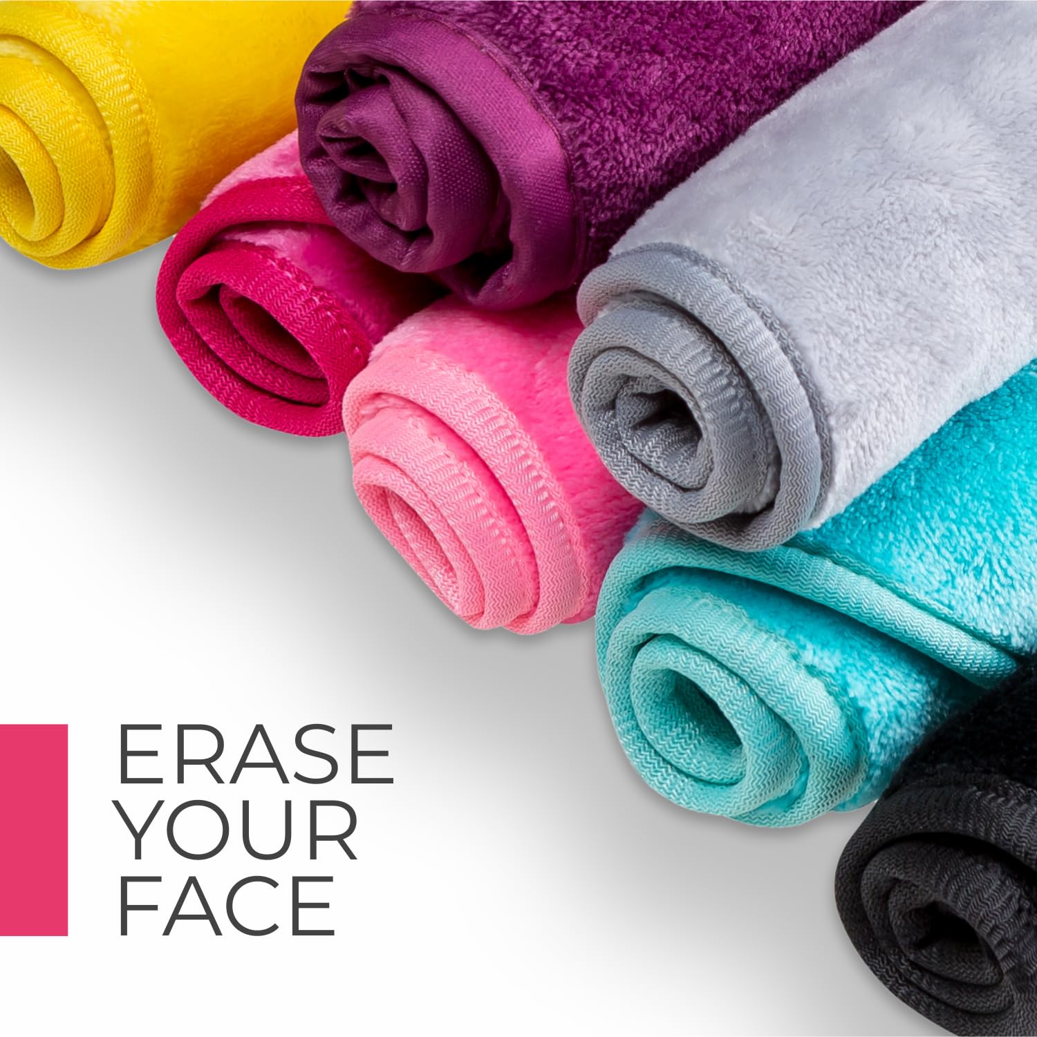 Waterproof Makeup Remover Cloths 3-Pack - Chemical Free & Reusable for Face Cleaning - Black, Rose, Burgundy - Perfect for Travel & Daily Skincare