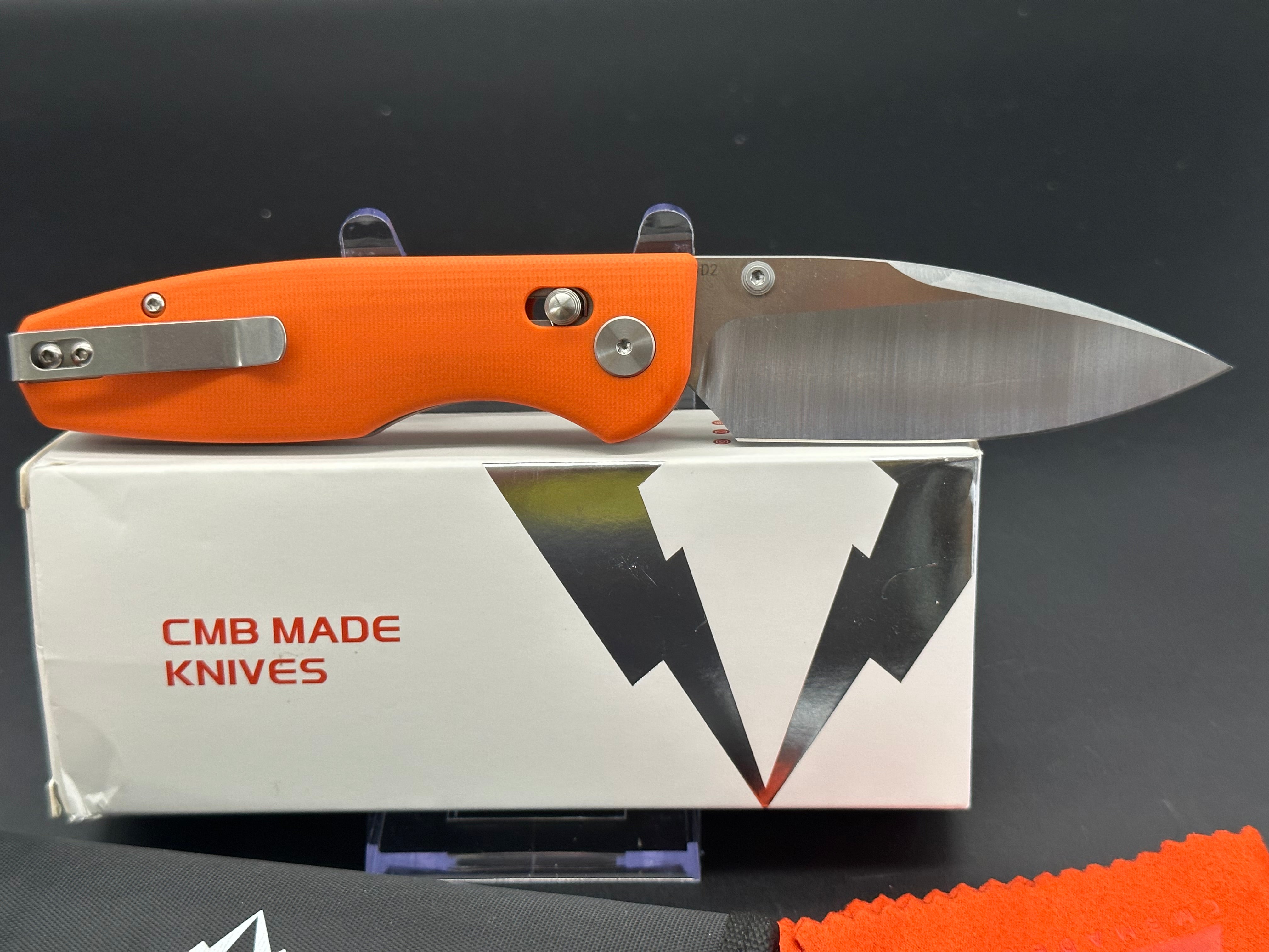 CMB PREDATOR Orange G10 Folding Knife - High-Quality EDC Pocket Knife for Outdoor, Camping, Hunting & Everyday Carry