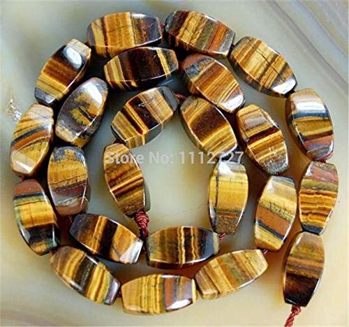 Premium 15-inch Natural Yellow Tiger's Eye Barrel Beads (8x16mm) for Jewelry Making - A++ Quality Loose Beads Strand MY4274 - Perfect for DIY Bracelets, Necklaces & Craft Projects