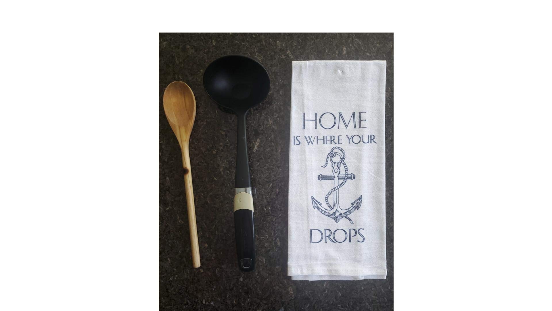 Coastal Decor Printed Kitchen Towels Set of 5 - Absorbent & Stylish Dish Towels for Farmhouse, Beach House & Modern Kitchens