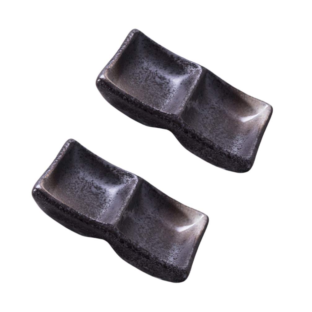 Hemoton 2-Piece Ceramic Soy Sauce Dipping Bowls - Mini Japanese Seasoning Dishes for Sushi, Snacks, Chips & Cooking | Perfect for Asian Cuisine, Dinner Parties & Home Kitchens