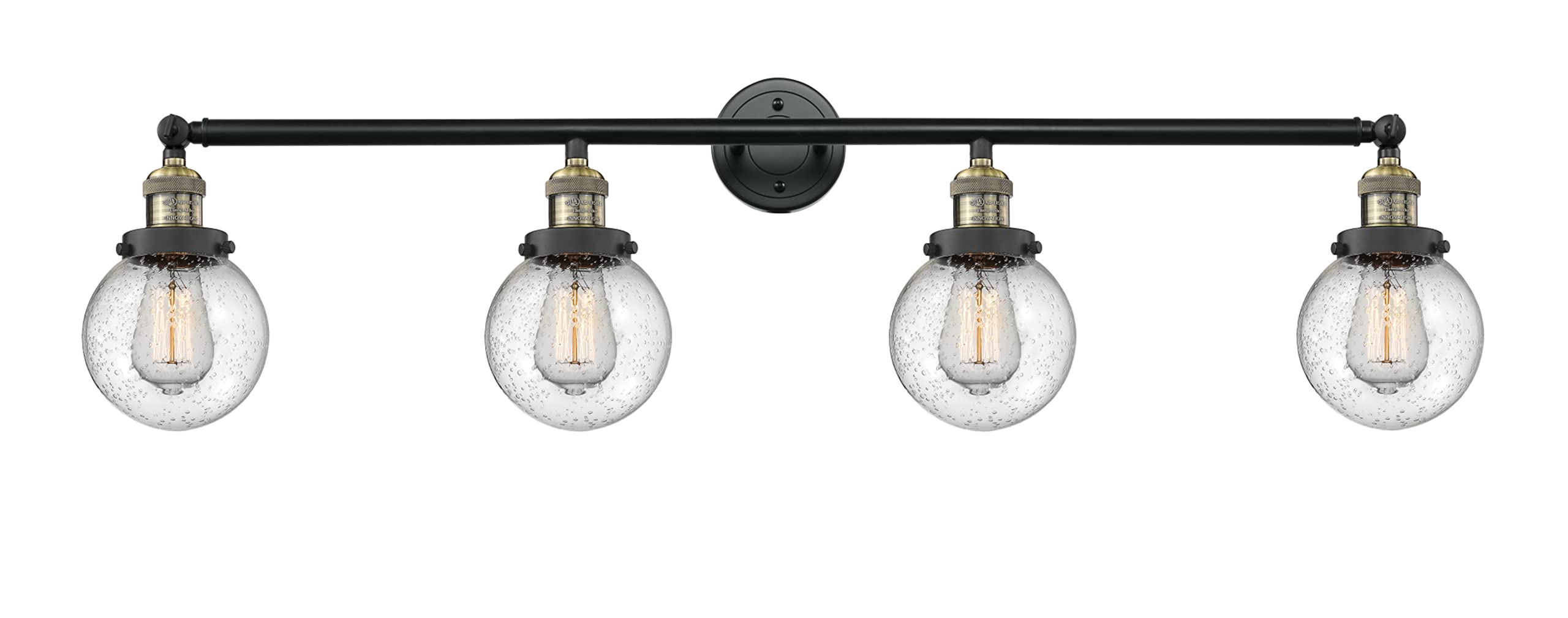 215-BAB-G204-6 Beacon 3-Light Bathroom Vanity Light Fixture in Black Antique Brass - Perfect for Modern Bathroom, Powder Room & Spa Lighting