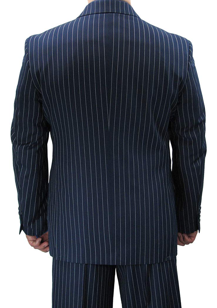 Premium 2-Piece Men's Double Breasted Pinstripe Suit Set with Free Socks - Formal Business Attire for Weddings, Office & Special Occasions