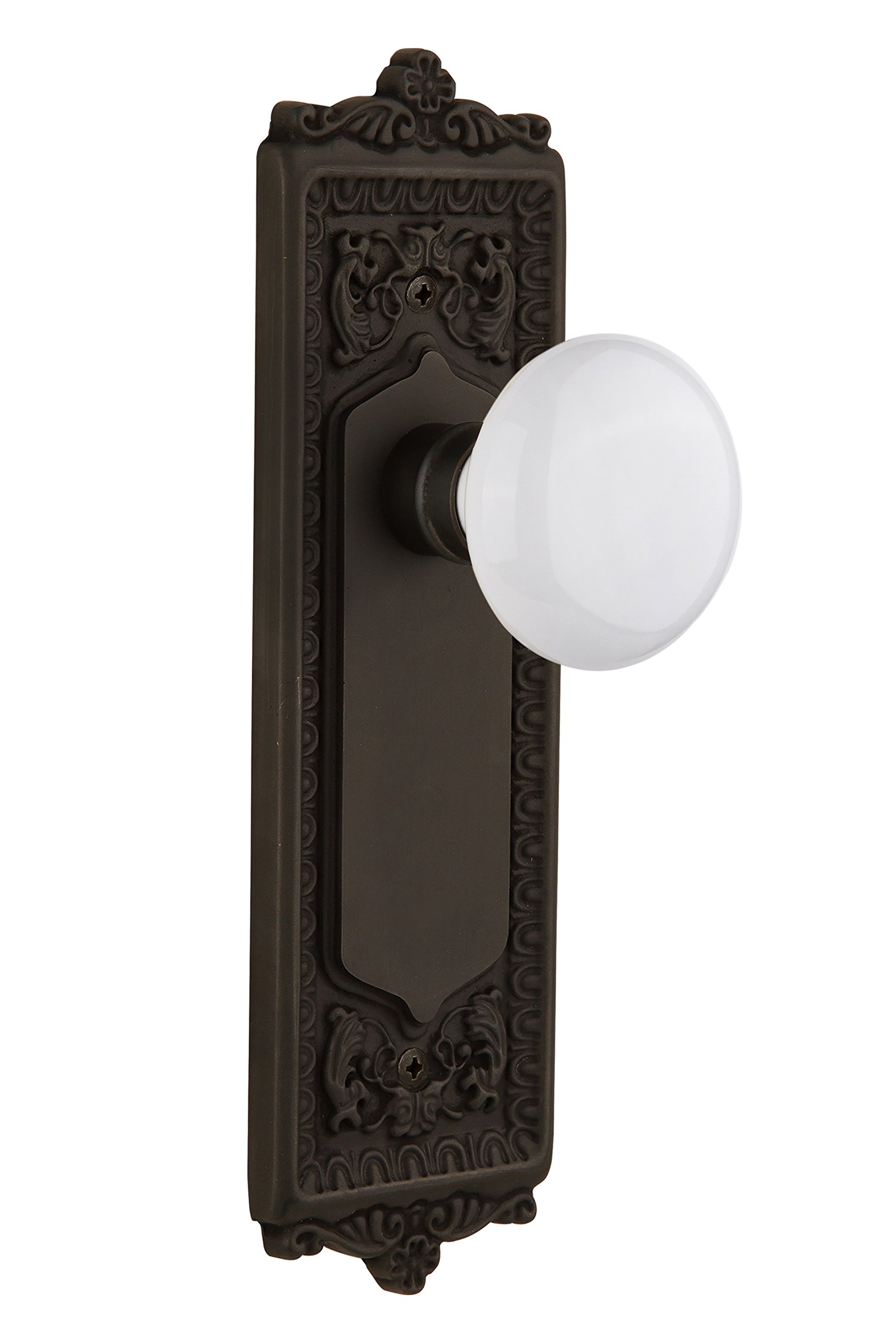 Nostalgic Warehouse Egg & Dart Cabinet Plate with White Porcelain Knob - 2.375