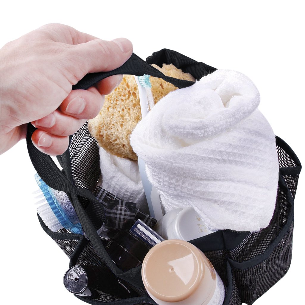 iBluelover Shower Caddy Tote - Felt Insert Purse Organizer with Multiple Pockets - Waterproof Bag-in-Bag Handbag for Toiletry & Bath Organization - Perfect for Travel, Gym, and Daily Essentials Storage