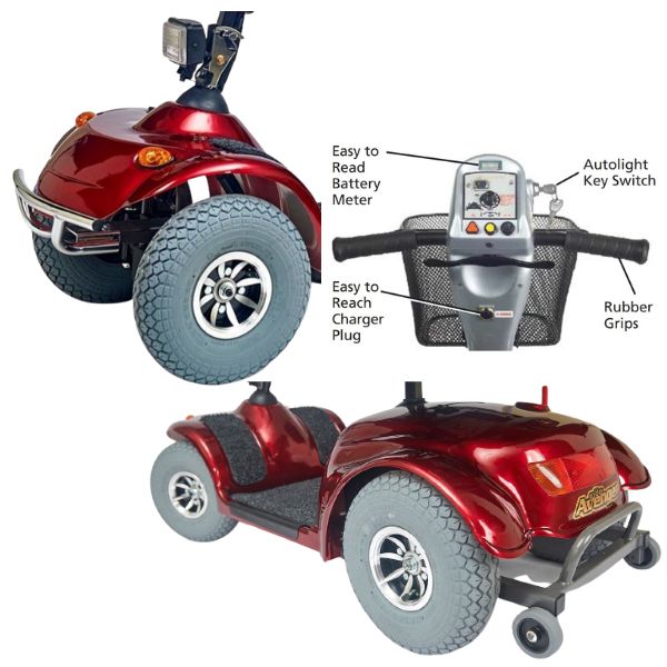 Golden Technologies Avenger 500lb Capacity Heavy Duty 4-Wheel Mobility Scooter GA541 - Ideal for Indoor & Outdoor Use, Shopping Malls, Parks, and Long-Distance Travel