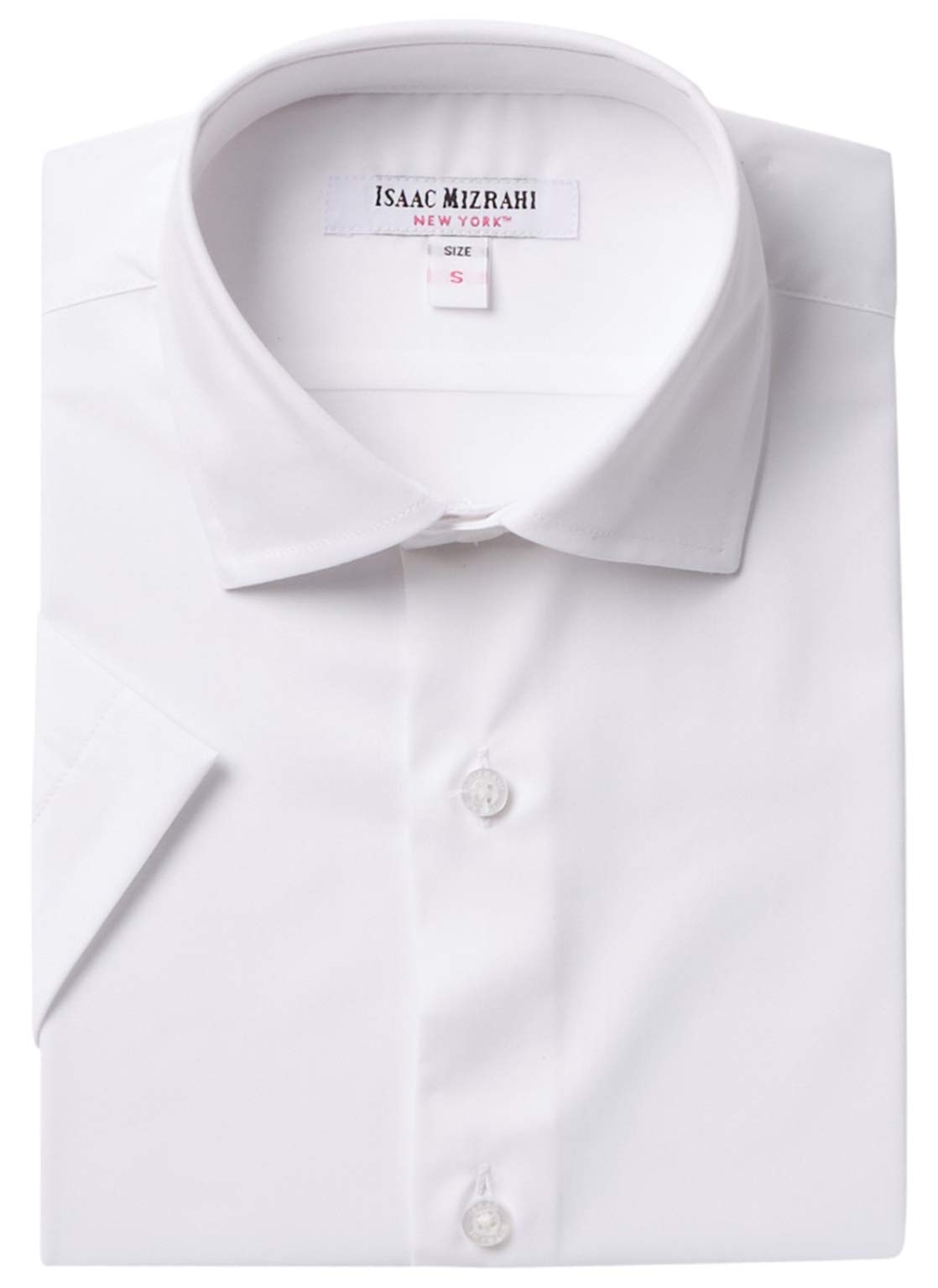 Isaac Mizrahi Boys 100% Cotton Twill Dress Shirt - Classic Fit, Button Down Collar (Multiple Colors & Patterns) - Perfect for School, Parties & Formal Occasions